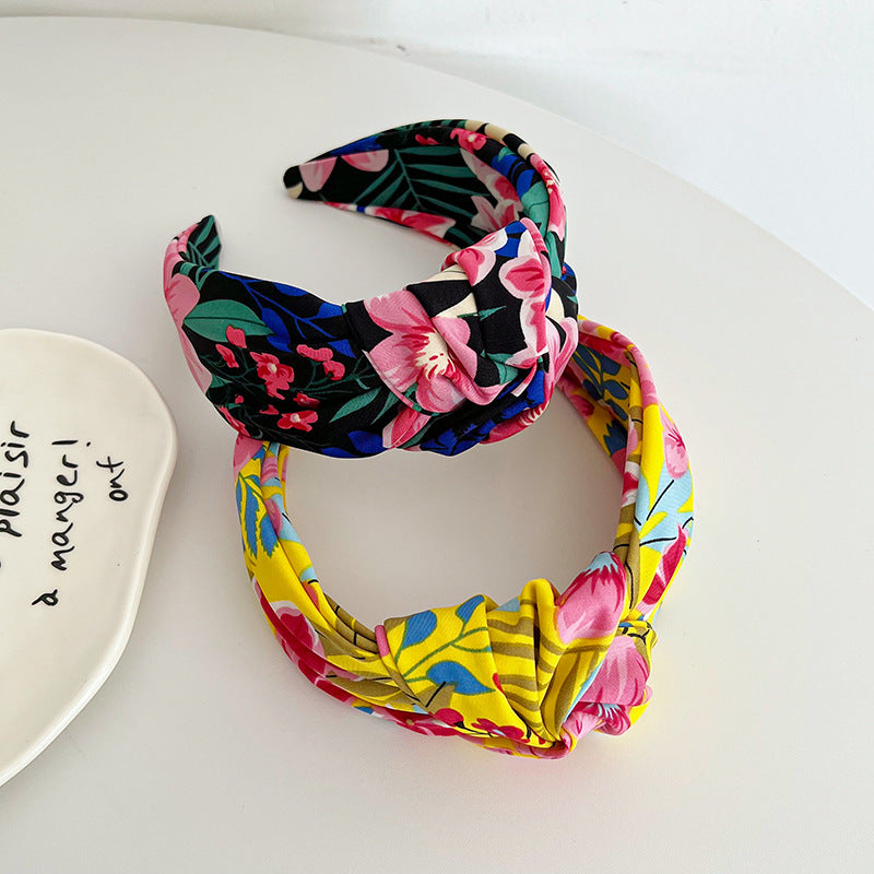 Floral large knotted headband