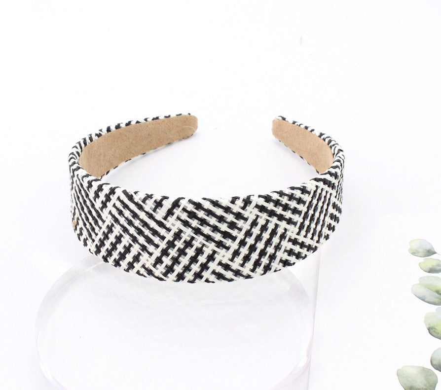 Raffia straw flat rattan headband