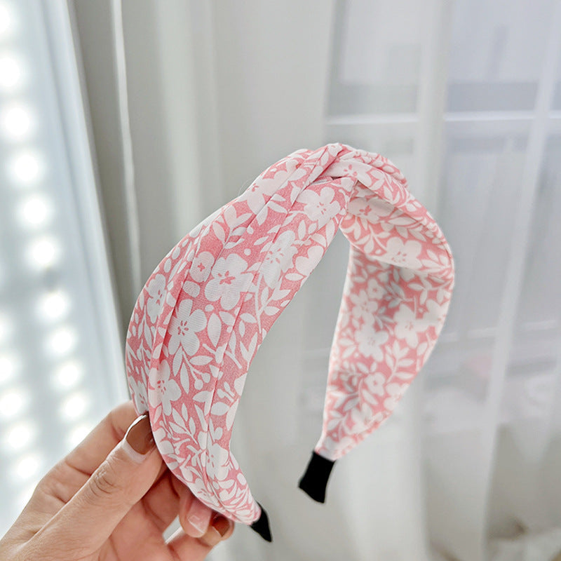 Country flowers print twist top headband
