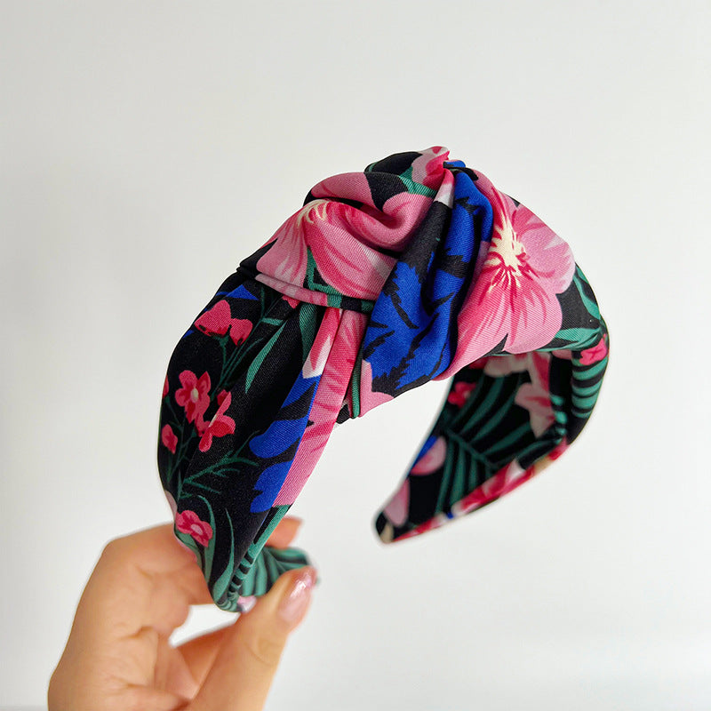 Floral large knotted headband