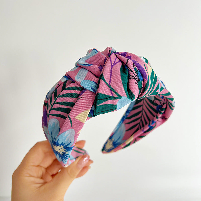 Floral large knotted headband