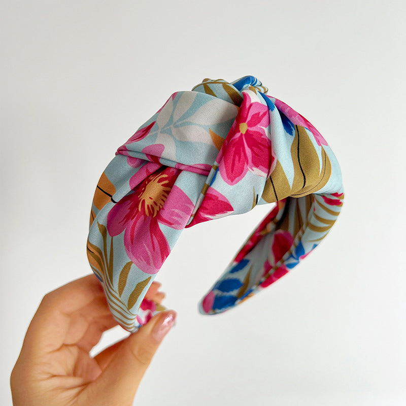 Floral large knotted headband