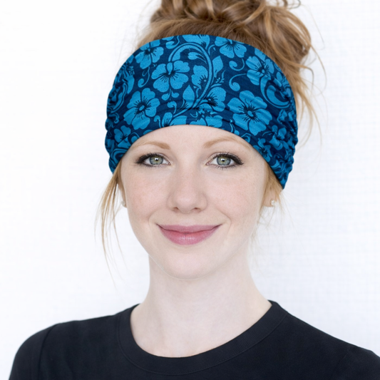 Multi-purpose seamless head wrap in floral print