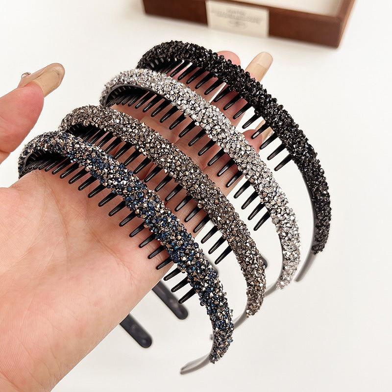 Combed headband with glitters