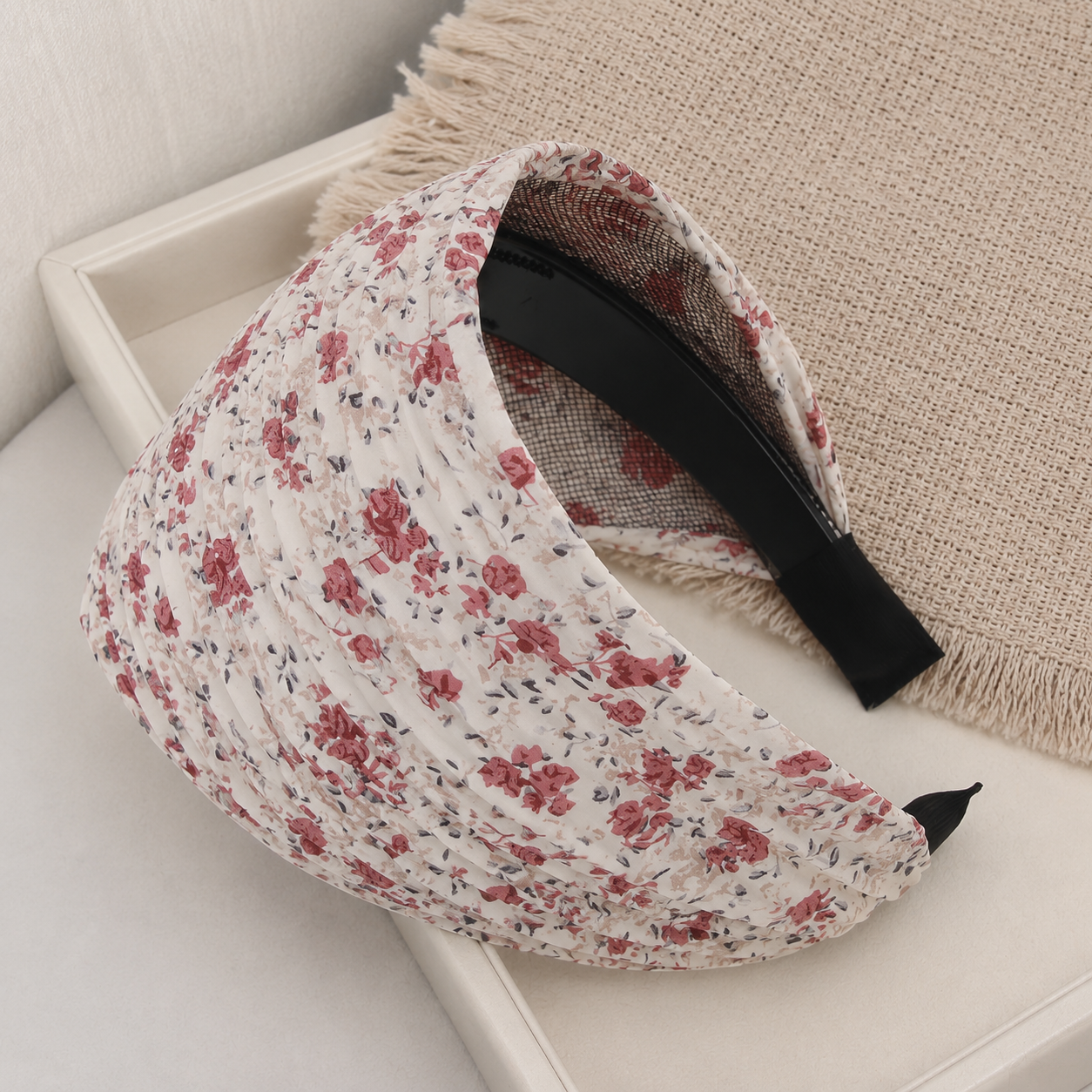 9cm pleated floral headband