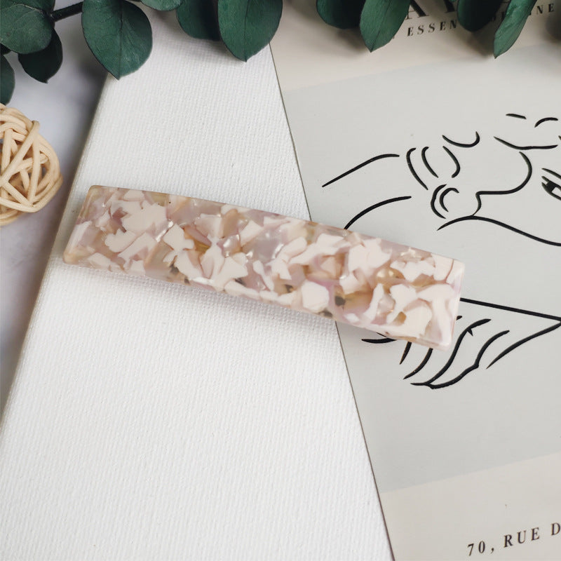 Rectangle resin hair barrette