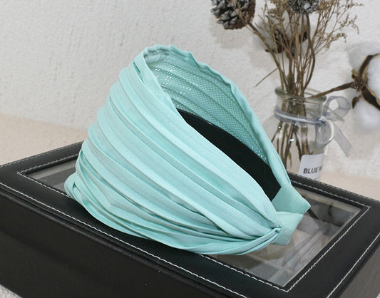 11cm wide plain chiffon pleated headband