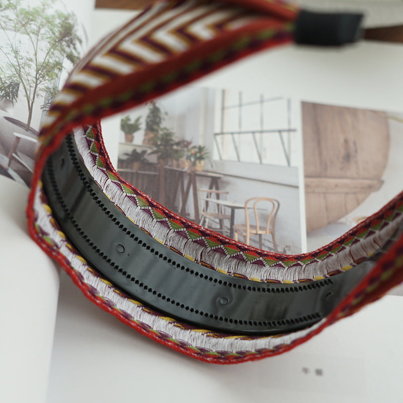 Boho style embroidered wide headband