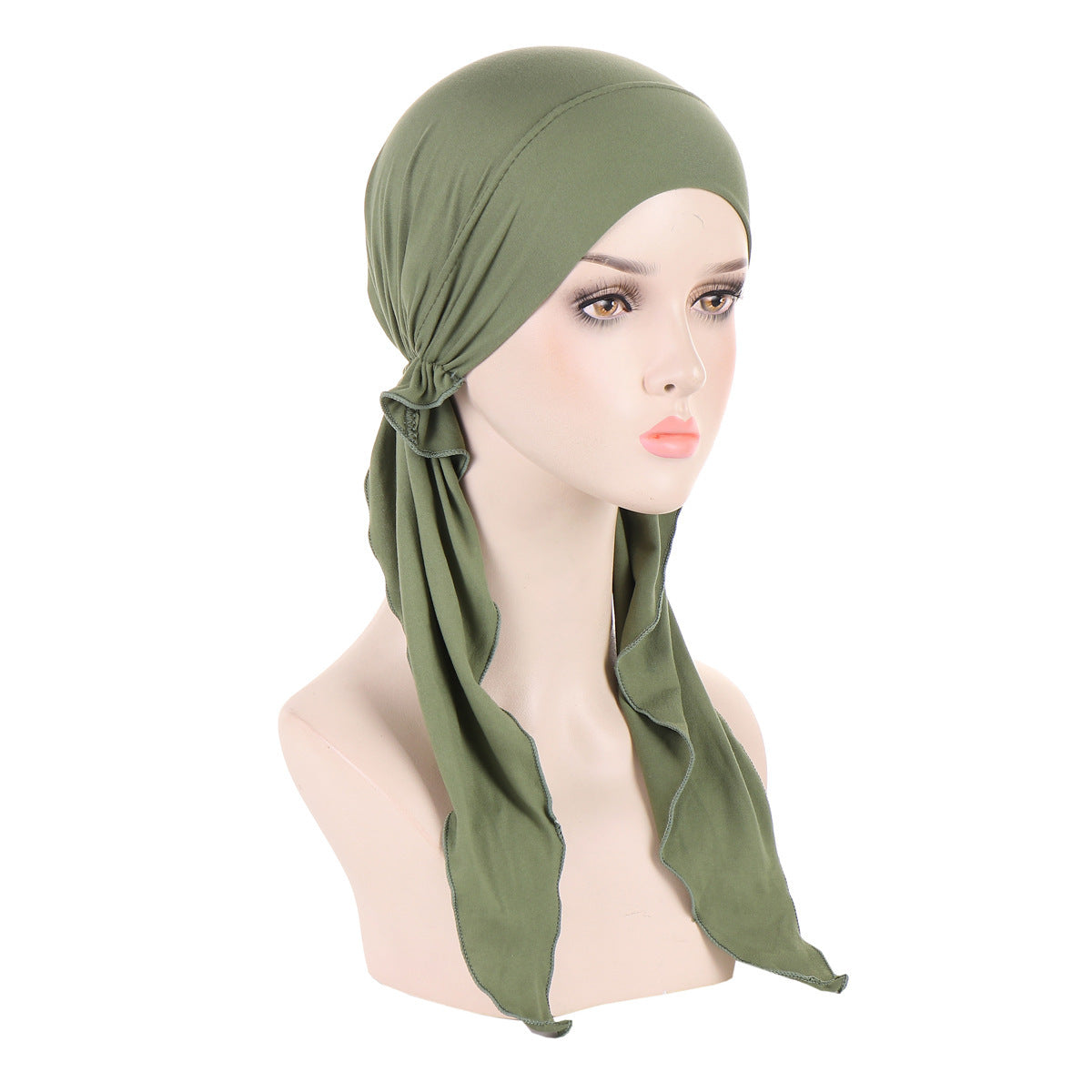 Super soft plain hair cap with scarf
