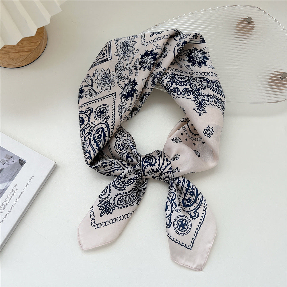 Floral paisley print square scarf