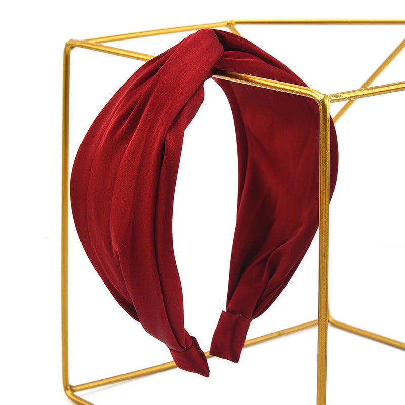 Twist top satin headband