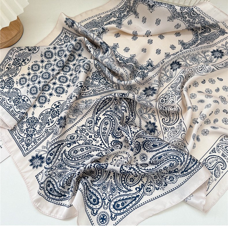Floral paisley print square scarf