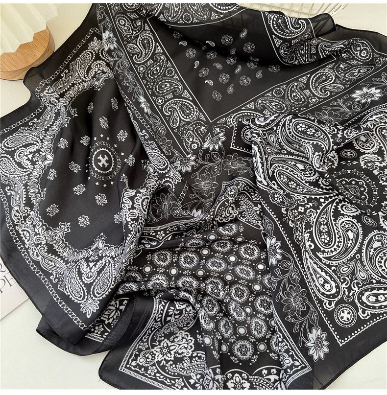 Floral paisley print square scarf