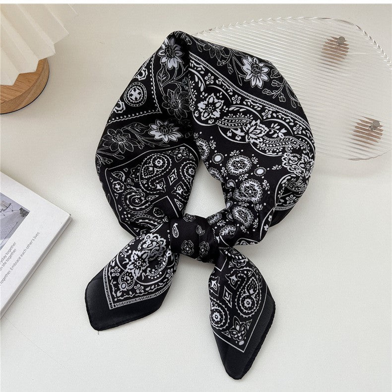 Floral paisley print square scarf