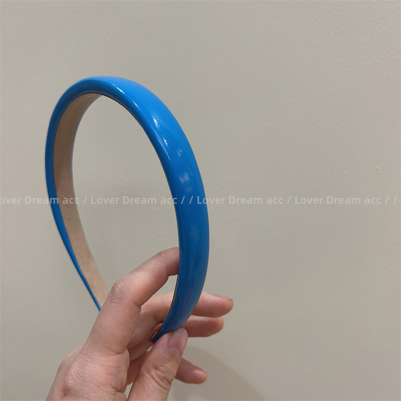 1.8cm-wide glossy leather slim headband