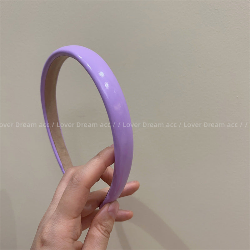 1.8cm-wide glossy leather slim headband