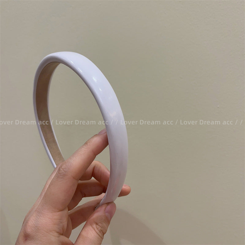 1.8cm-wide glossy leather slim headband