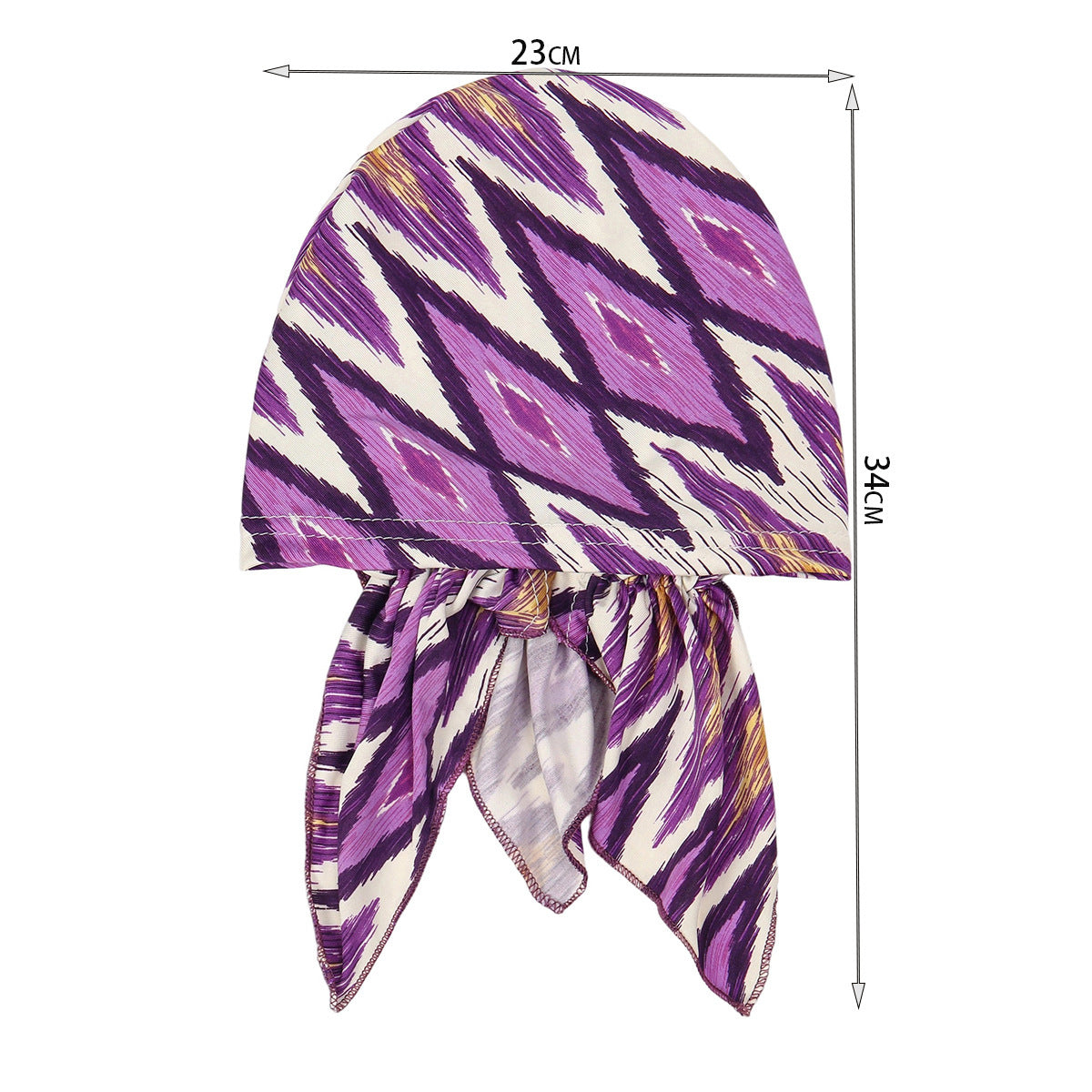 Multicoloured hair cap with tail