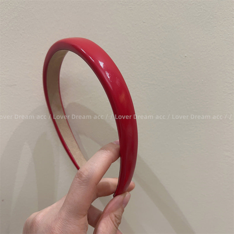 1.8cm-wide glossy leather slim headband