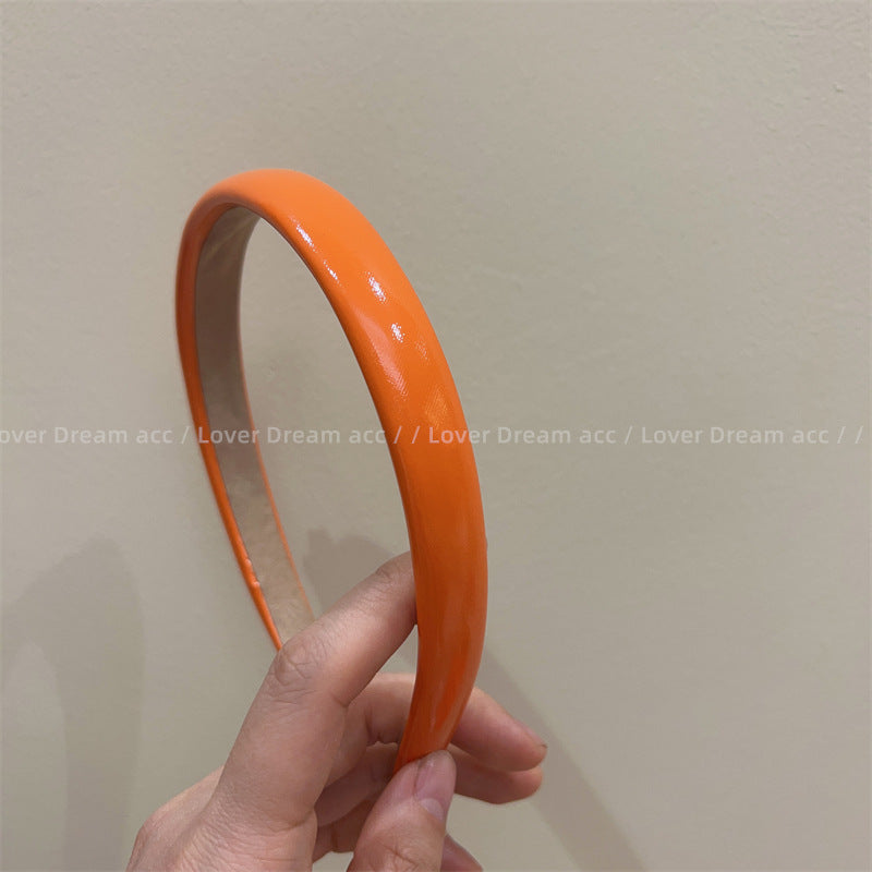 1.8cm-wide glossy leather slim headband