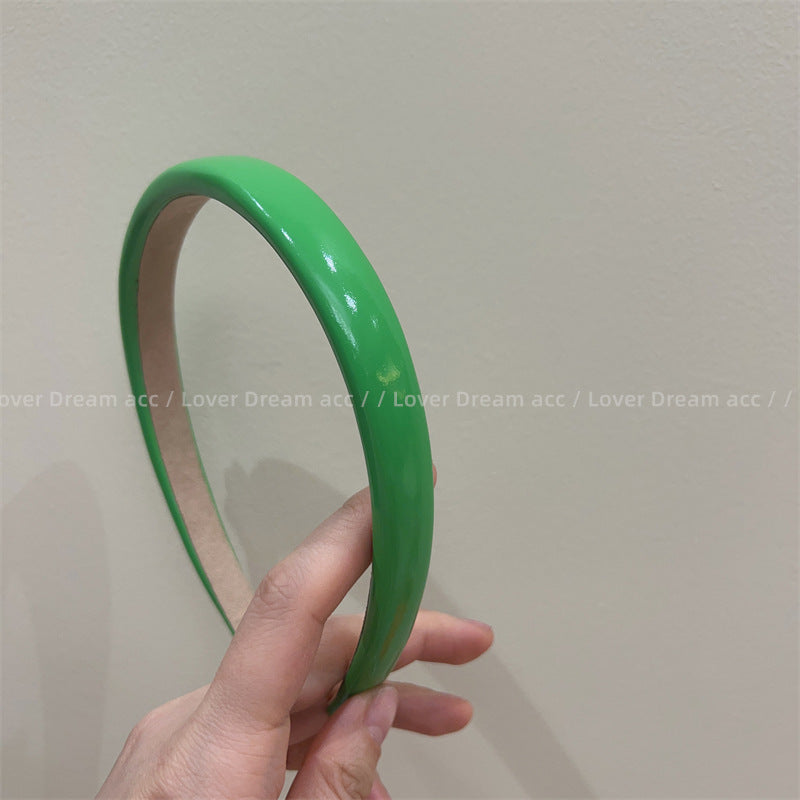 1.8cm-wide glossy leather slim headband