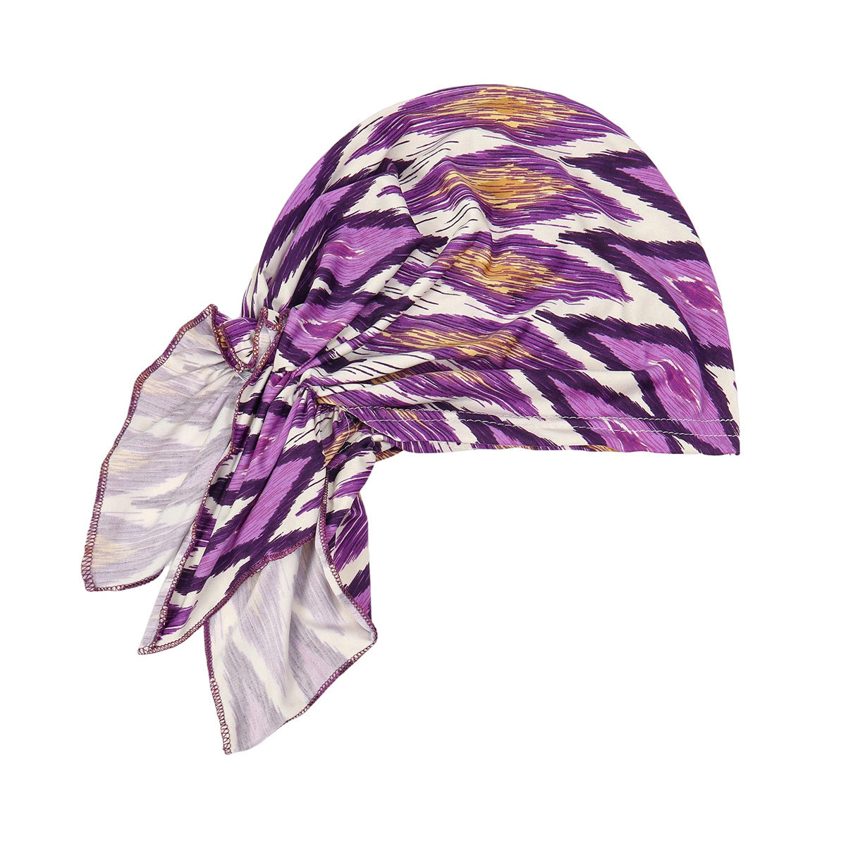 Multicoloured hair cap with tail
