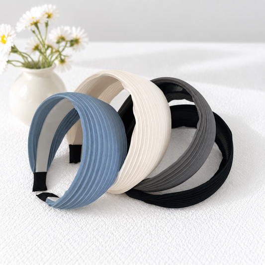 Pleated wide headband