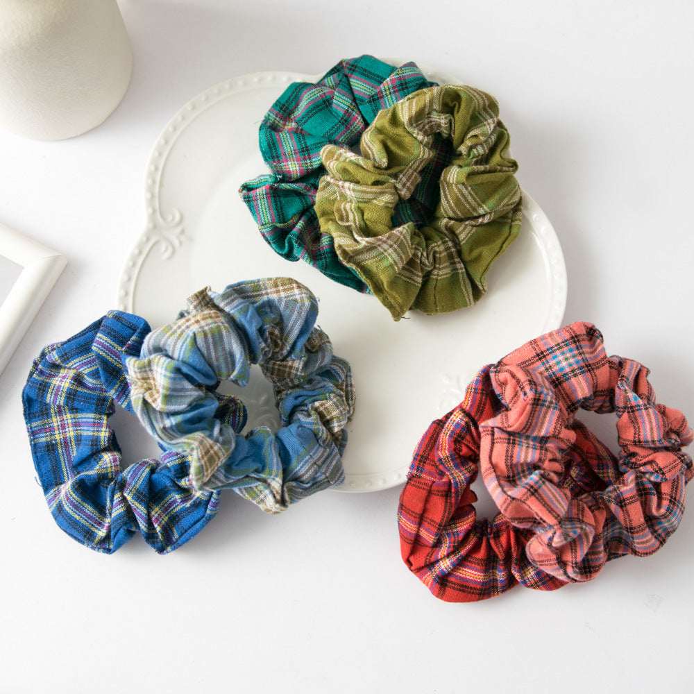 2-pack small plaids scrunchies