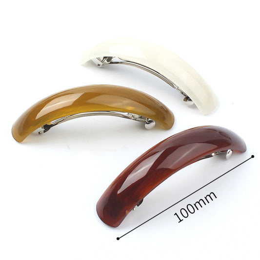 Large arch rectangle resin barrette