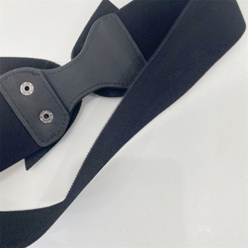 Luxury rhinestones bow stretch belt