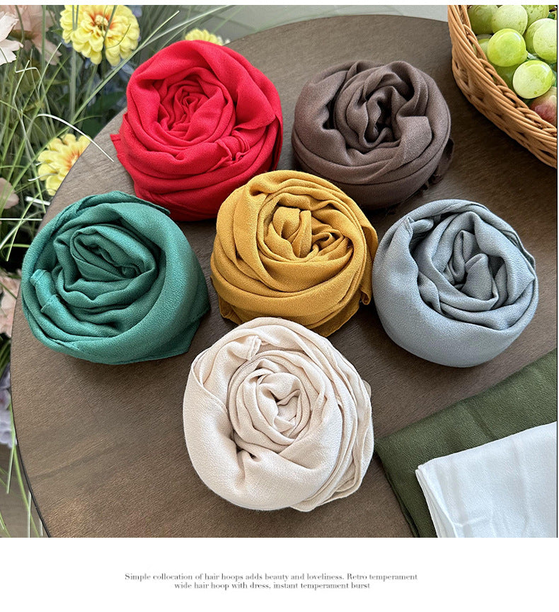 Plain square scarf