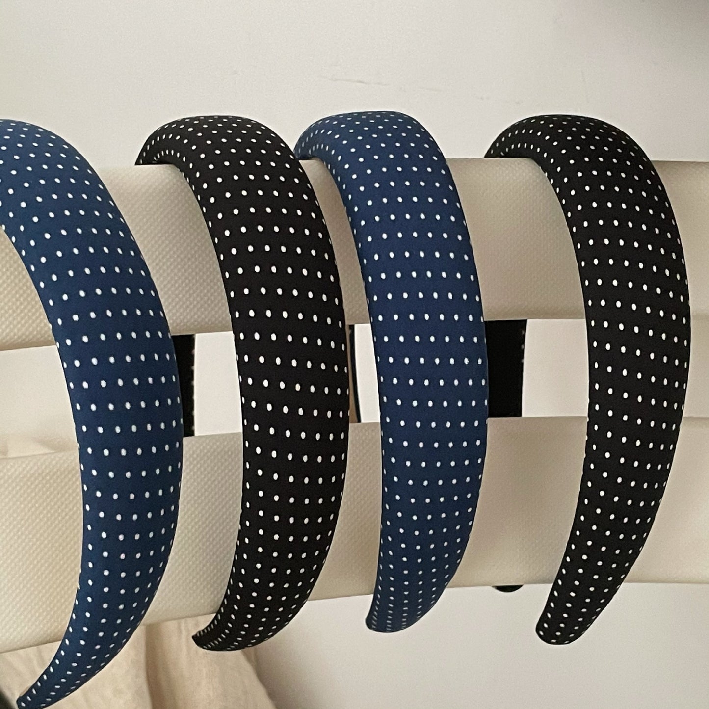 Thinly padded polka dots headband