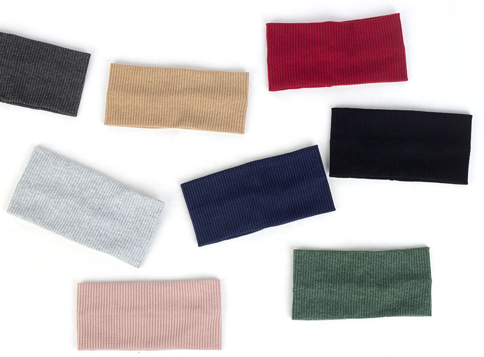Ribbed stretchy extra-wide loop headband