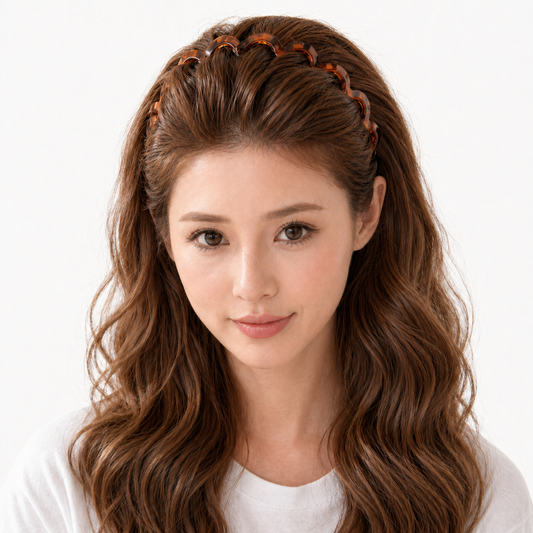 Wavy acrylic headband with teeth