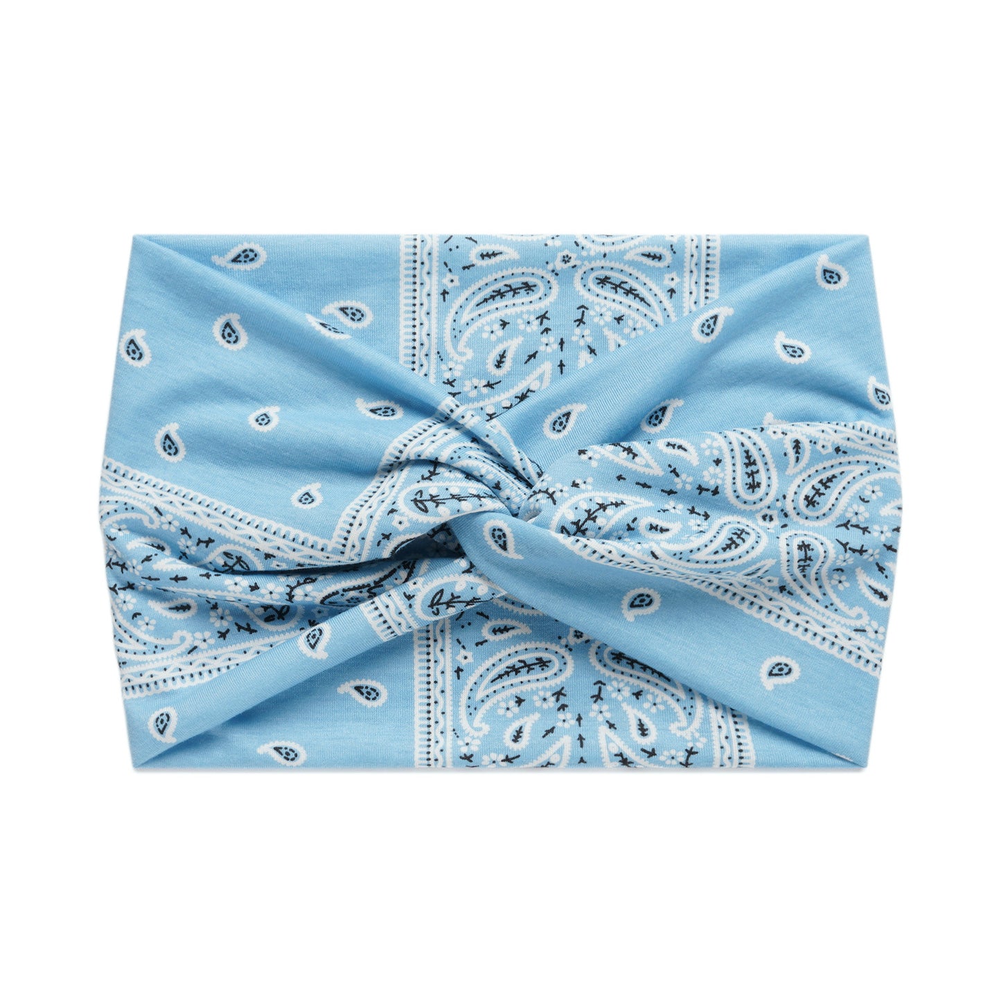 Paisley print super wide twist front stretchy headband