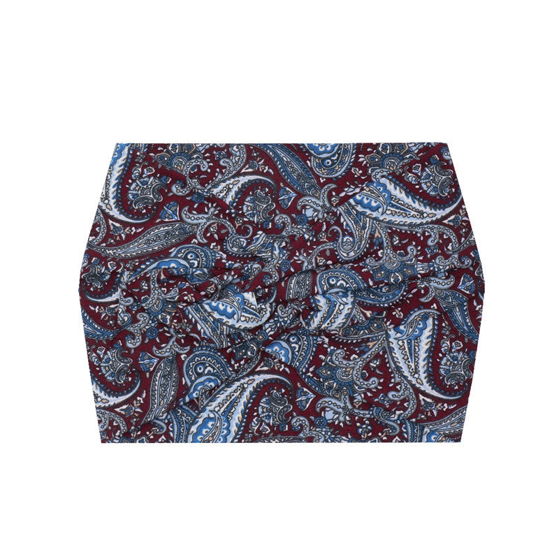 Paisley print super wide twist front stretchy headband