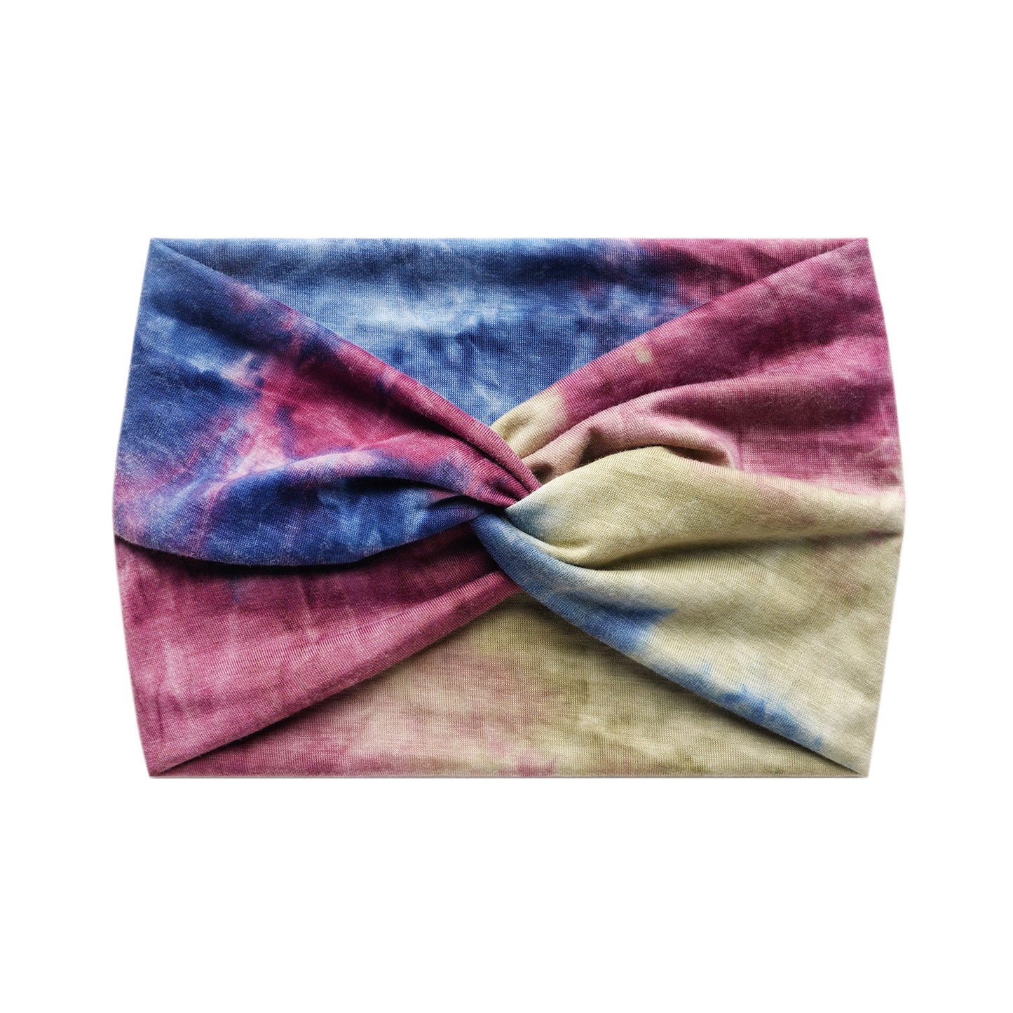 Tie dye print super wide twist front stretchy headband