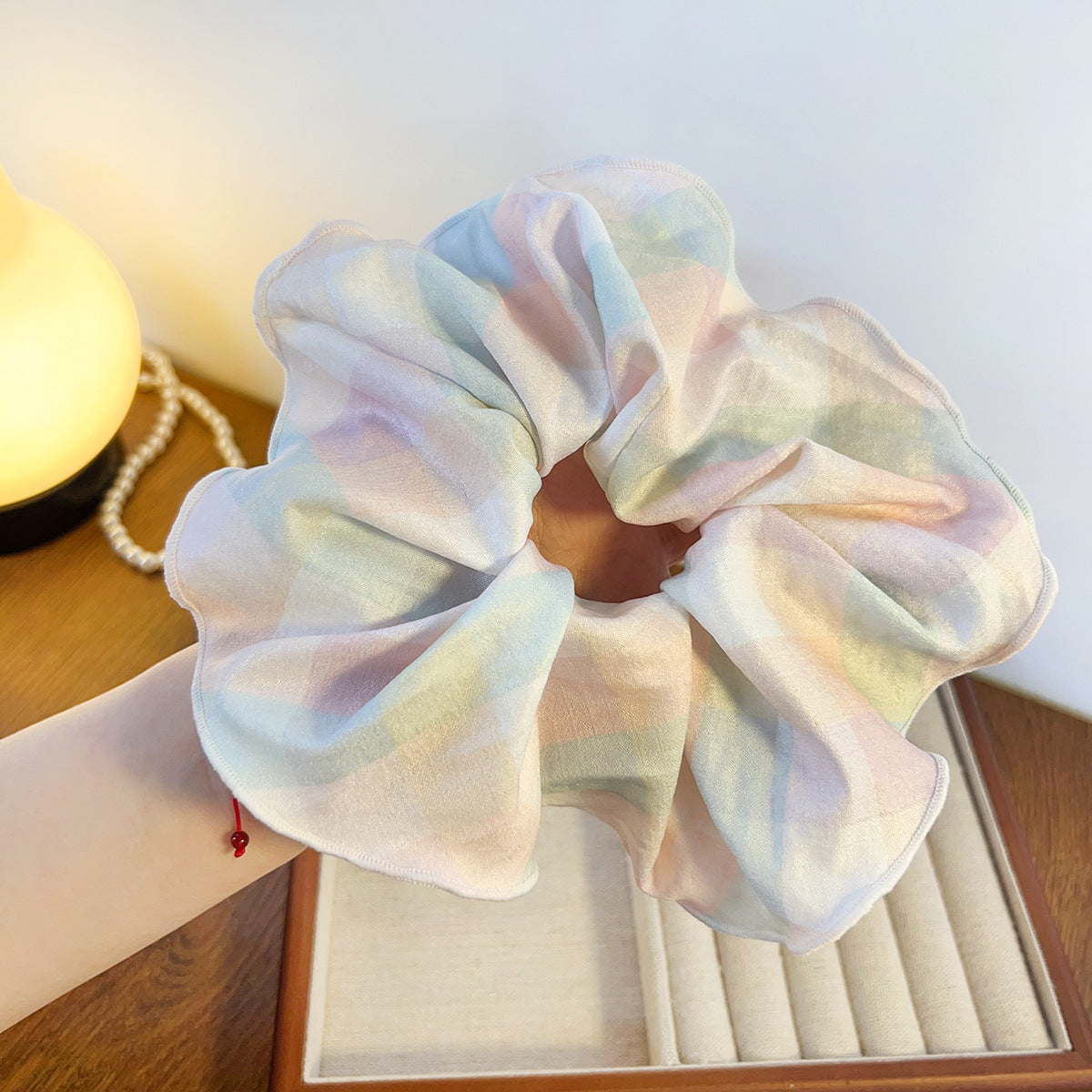 Crinkle chiffon multicoloured scrunchies