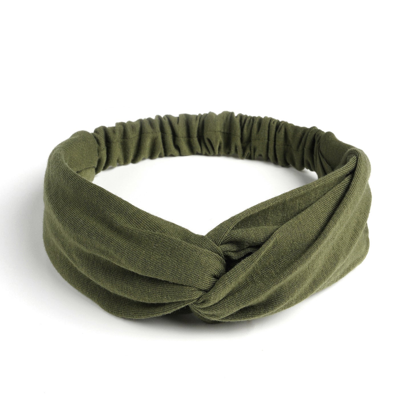 Twist front cotton elastic headband