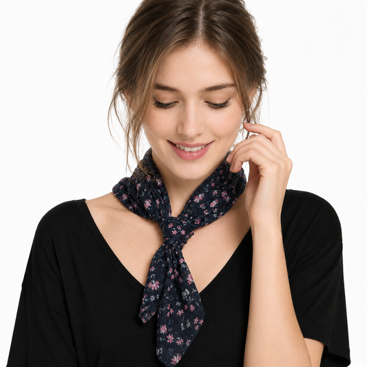 Flowers print square scarf