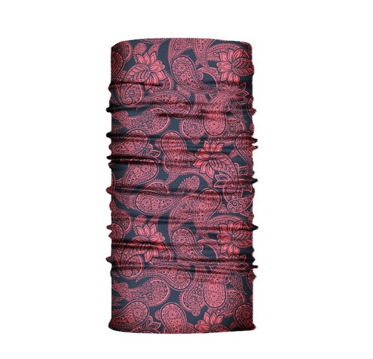 Multi-purpose seamless head wrap in paisley print