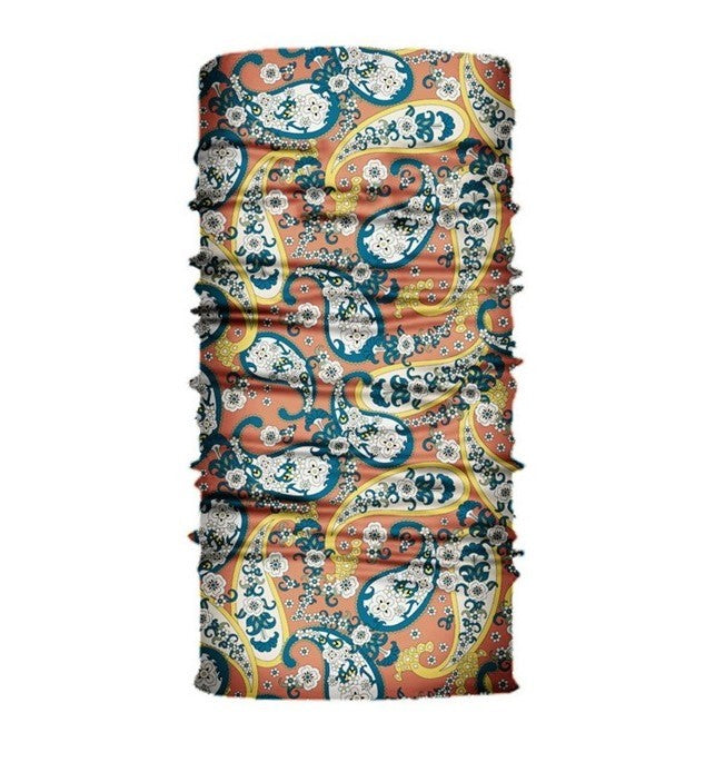 Multi-purpose seamless head wrap in paisley print