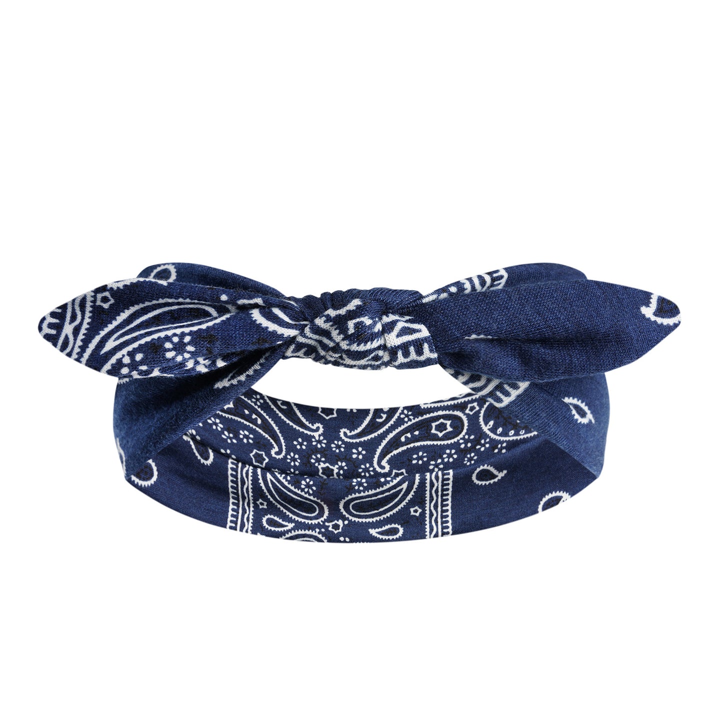 Paisley print headband with bow