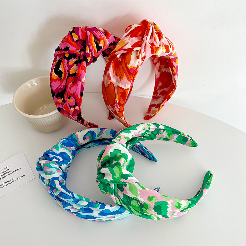 Multicoloured large knotted headband