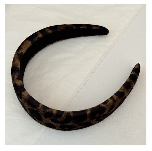 Leopard velvet padded headband