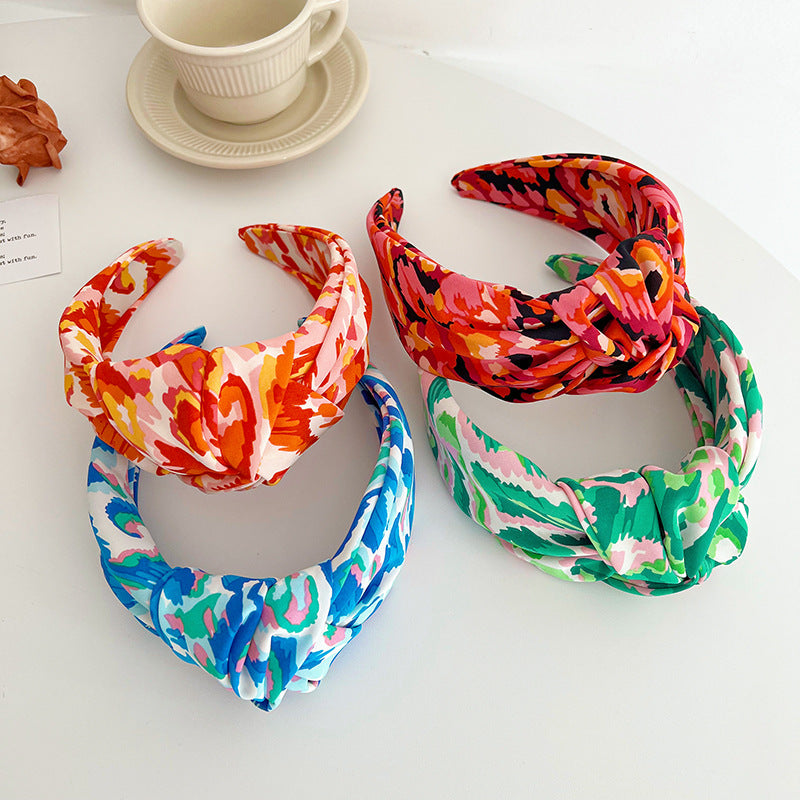 Multicoloured large knotted headband