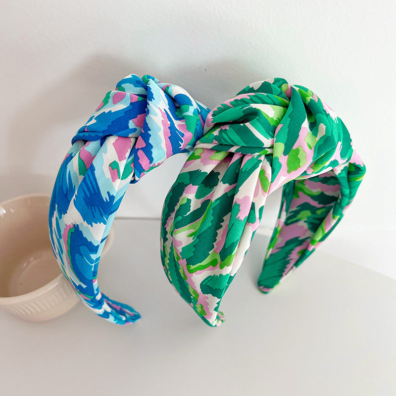 Multicoloured large knotted headband