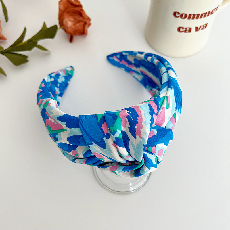 Multicoloured large knotted headband