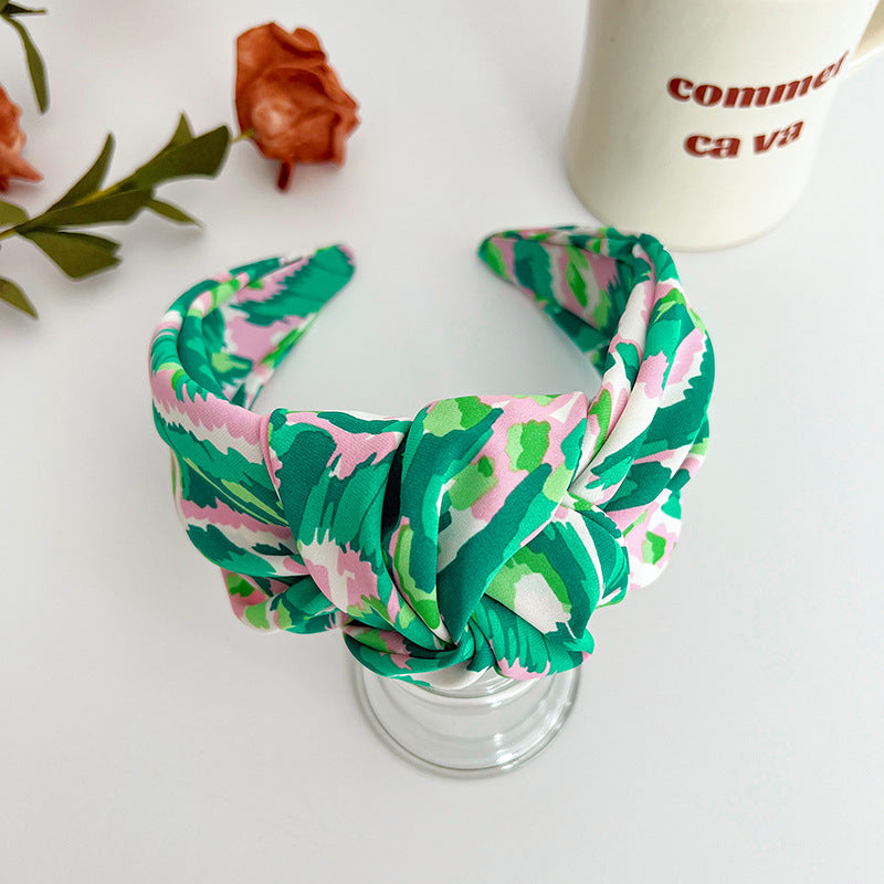 Multicoloured large knotted headband