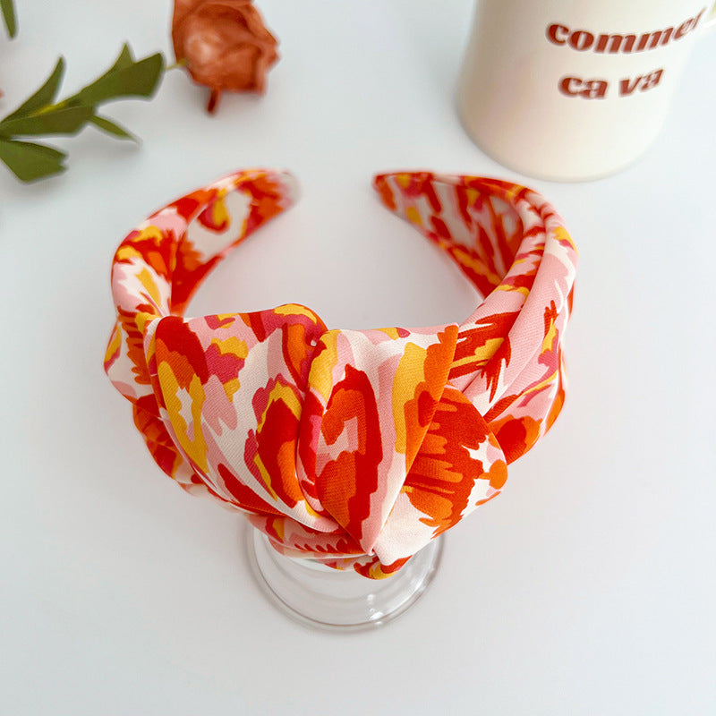 Multicoloured large knotted headband